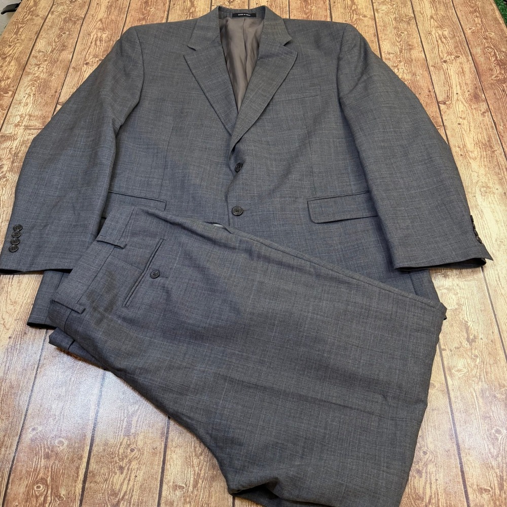 Lauren Ralph Lauren Suit Jacket Mens 46 Regular Gray Wool Glen Plaid 38x32"